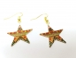 Preview: bunte Stern Ohrringe goldfarben Muster